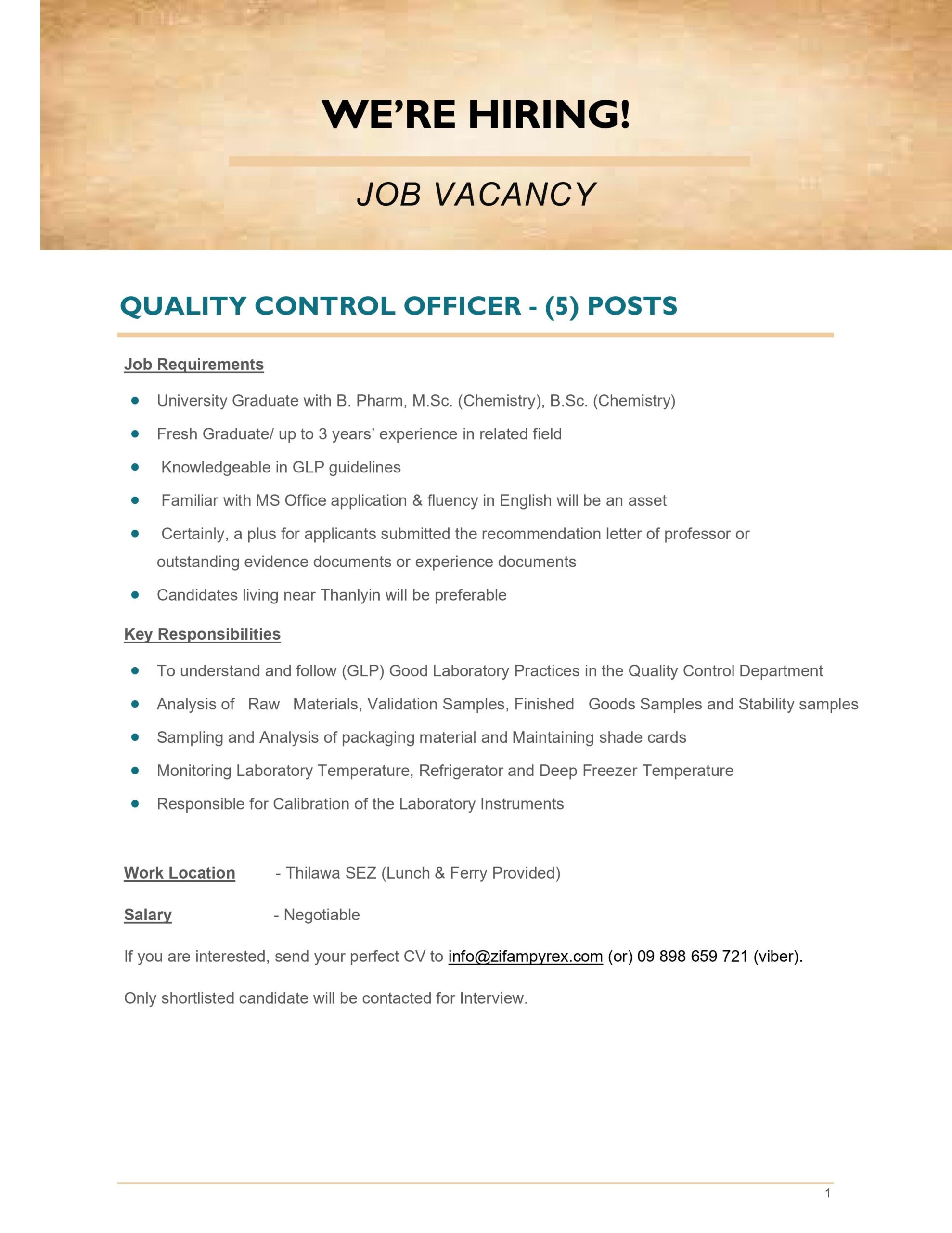 Quality Control Officer